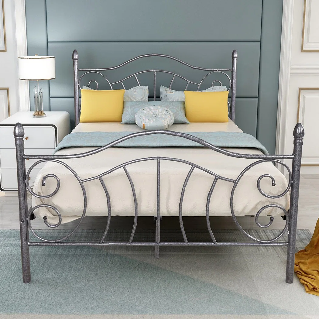 Iron Art Nordic Vintage Bed Double Metal Bed