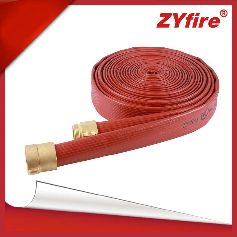 Flexible NBR Bending Wear Resistant Lay Flat Hose with Brass Aluminum America Threaded Coupling