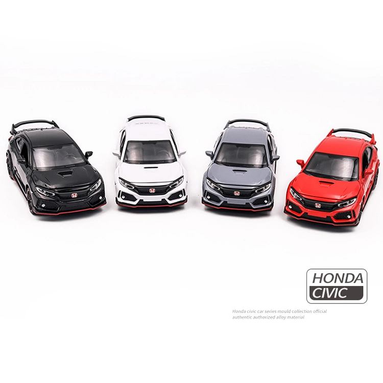 1: Modelo a escala 32 Diecast Licenciado Diecast Honda Civic Type R Colección tirar de la aleación de coches Diecast Mini vehículos Juguetes para niños