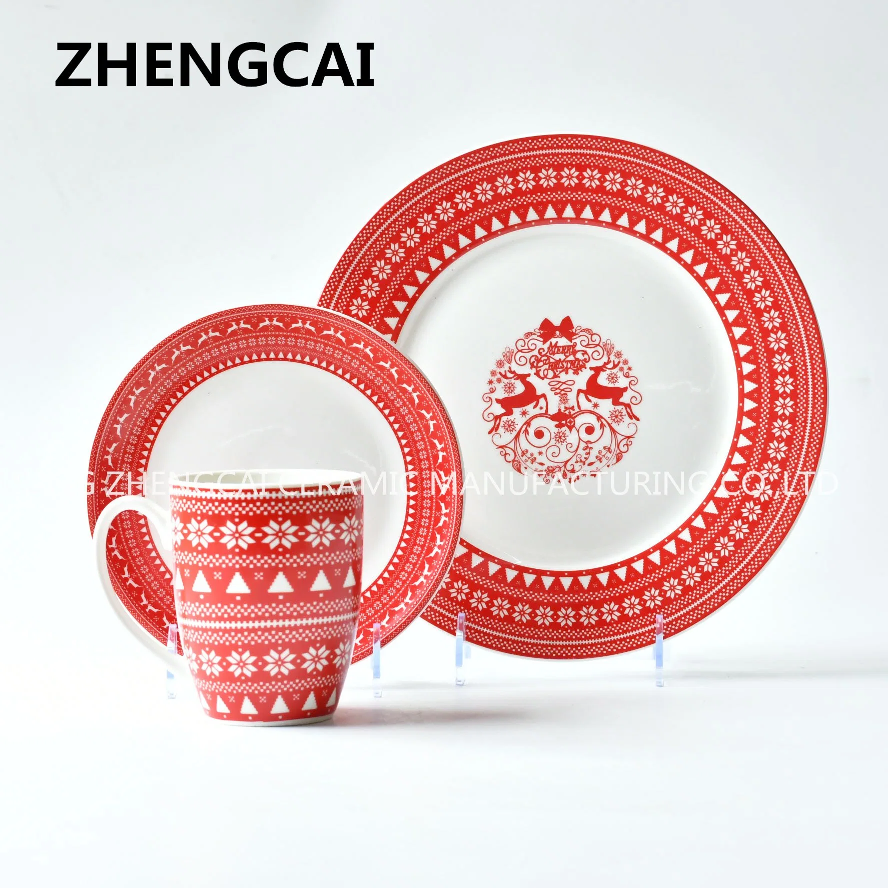 Wholesale European Christmas Ceramic Tableware Dinner Sets for Restaurants