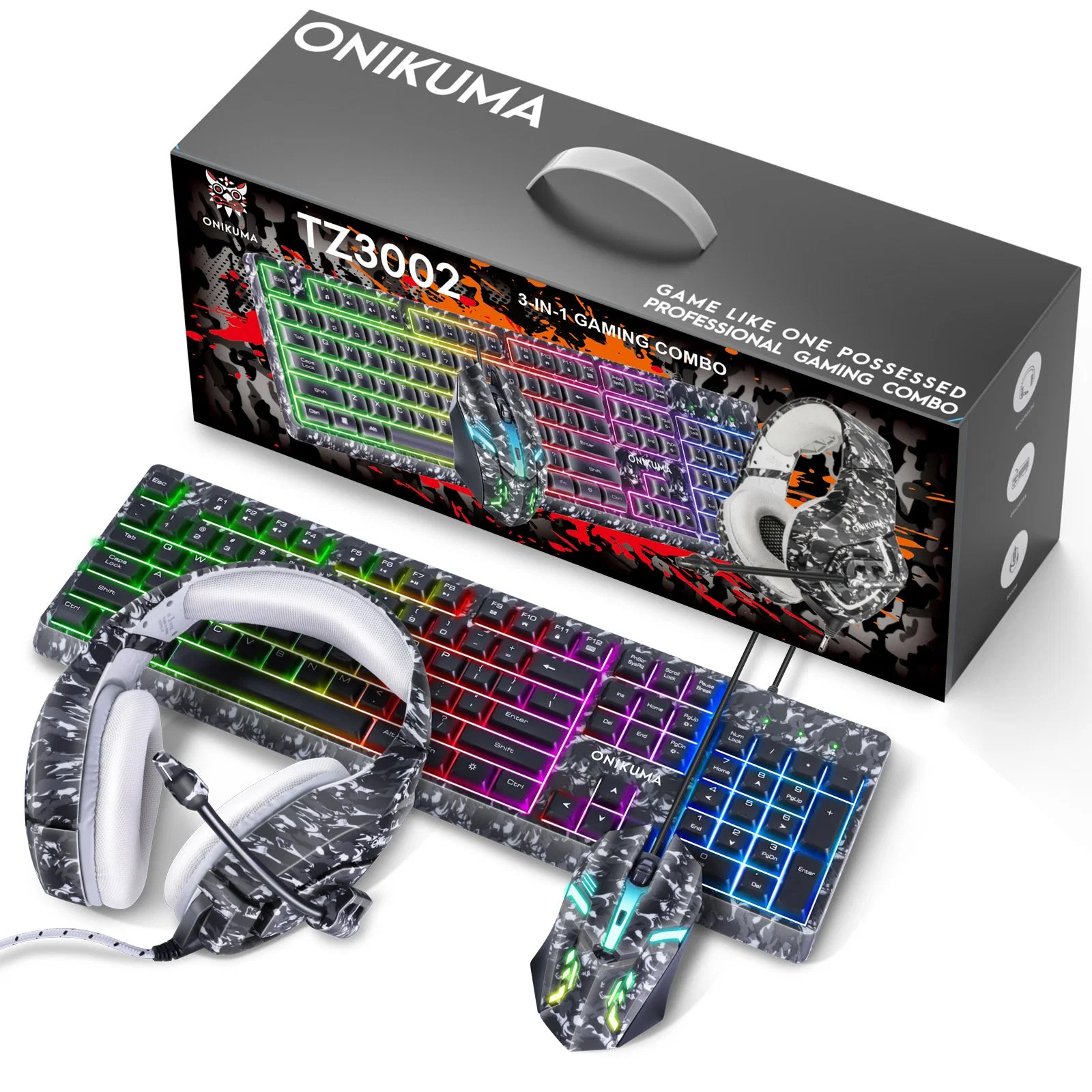 Computer Gaming Gift Sets Headset Mouse Keyboard Combos