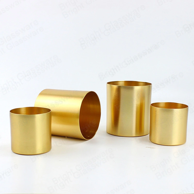 16 Oz Gold Metall Kerzenbehälter Aluminium Becher Tassen