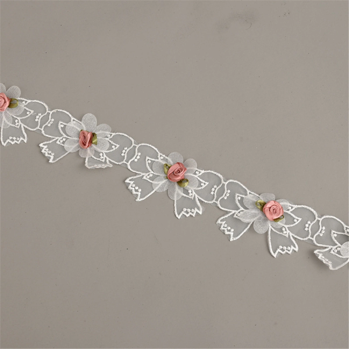 Clothing Lace Handmade Three-Dimensional Small Flower Edge Dress Children's Accessories Embroidery Nailed Beaded Lace Water-Soluble Lace