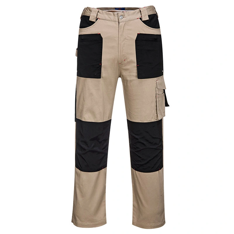 European Workwear Heavy Worker Pant with Utility Pockets Poly-Cotton Khaki Black