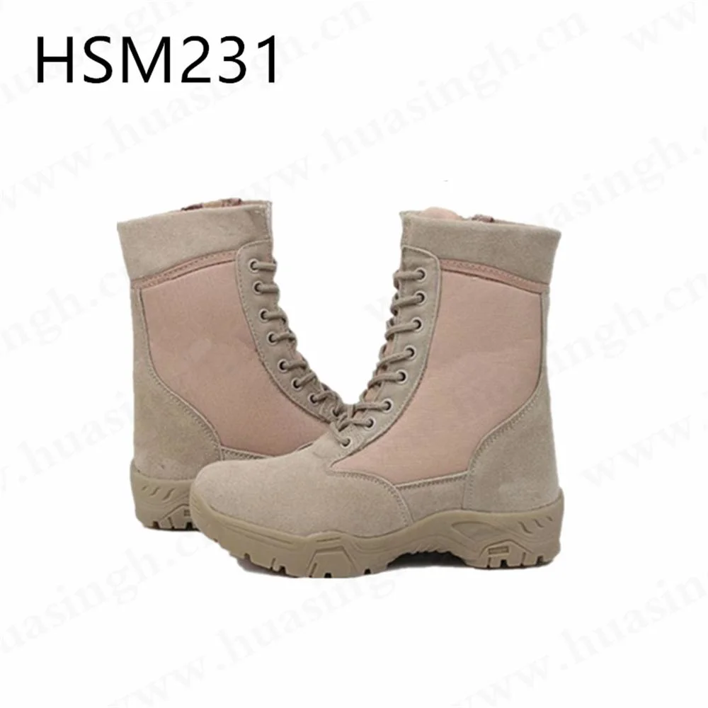 ZH, 8 pulgadas arena Color de entrenamiento al aire libre botas de combate resistente a la abrasión suela exterior de caucho resistente Desert Trekking Botas Hsm231