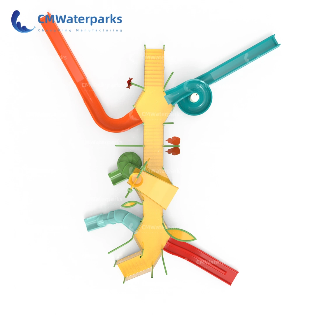 Hot Sale Water Park Equipment Fiberglass Water Slide Mini Water House for Kids Adult