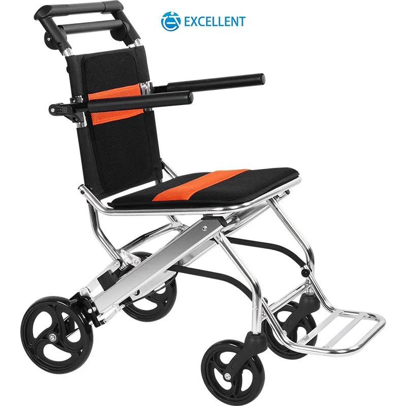 2023 Travel Elderly Medical Products Ultra-Light Weight Aluminum Fold up Wheel Chair