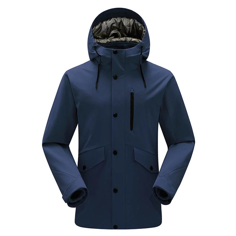 Personalizar Hooded Full Zipper Montaña de senderismo 3 en 1 impermeable Línea de chaqueta con forro polar para hombre y mujer