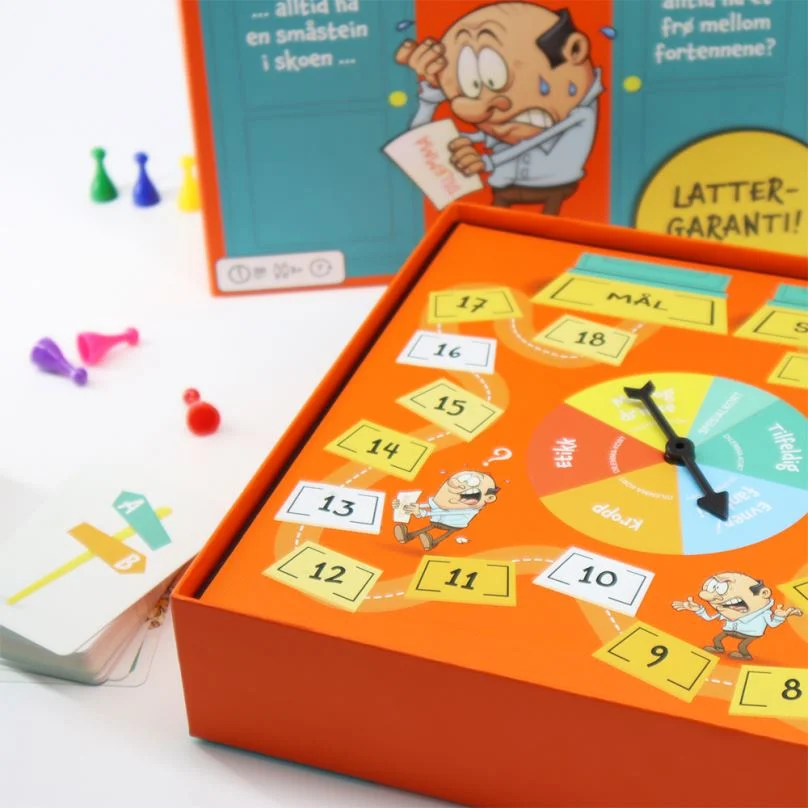 Papel de impresión personalizada juego de tablero para viajar en familia con dados Token Spinner