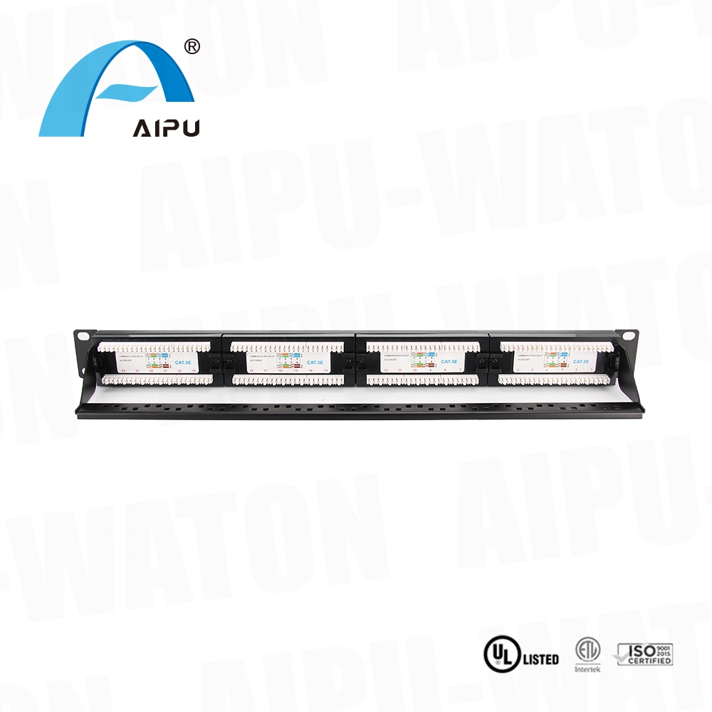 Port de haute qualité 0.5u 24non blindé blindé 1U montage en rack du panneau de brassage cat Cat5e6 CAT6a chargé l'ETL UL 3p du câblage du réseau Commscope Panduit Siemon câblage UTP