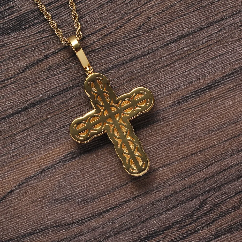 Accesorios de Hip Hop de cobre Zircon Crucifix Collar