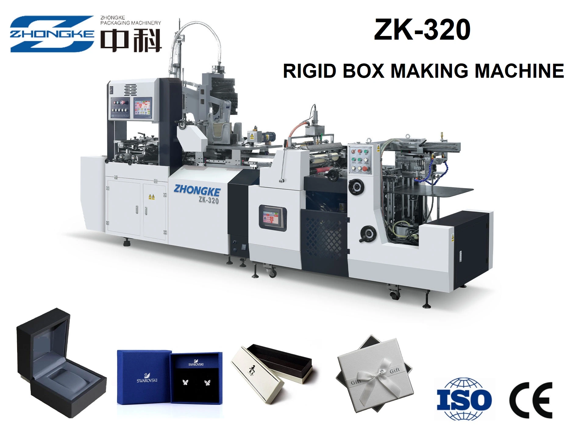 Full Automatic Box Production Line for Gift Box, T Shirt Box, Shoes Box (ZK-320)