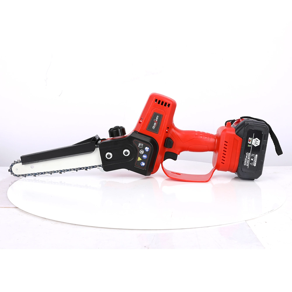 Garden 21V Electric Battery Cordless Mini Chain Saw Wood Cutting Chainsaw