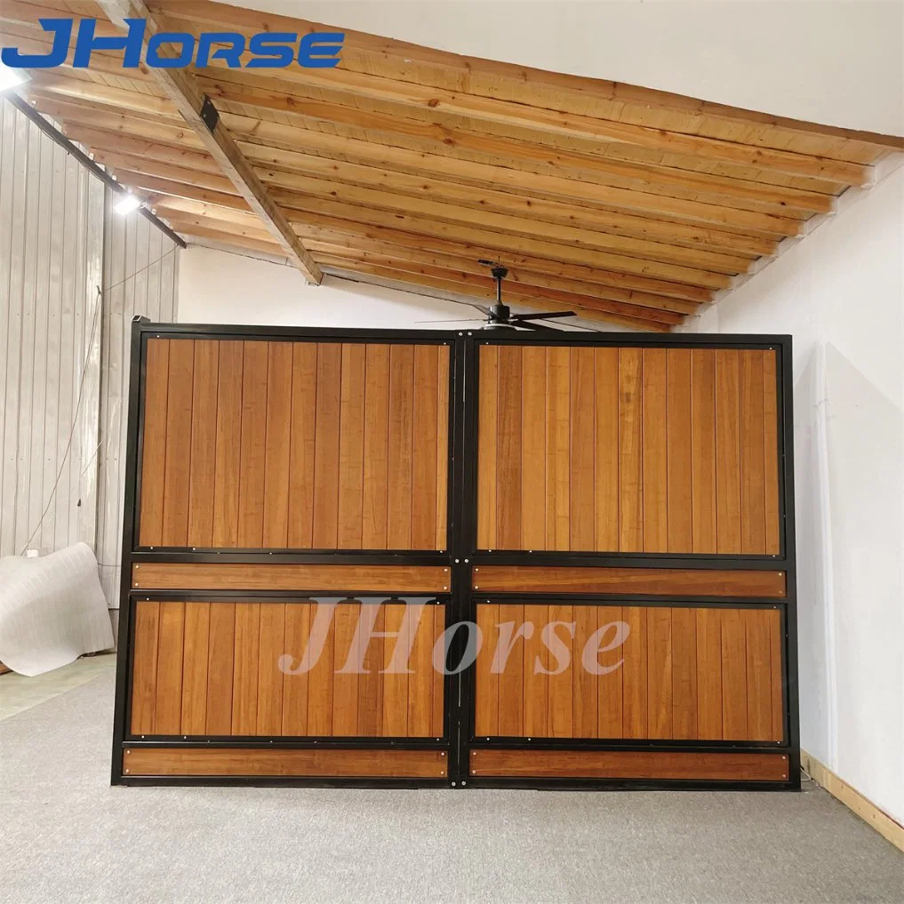 Full Bamboo Wood Side Back Panel Horse Stall Horse Stable Metal Side Partition Panel