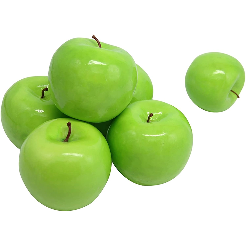 Fruits artificiels, Pack de 6 fruits décoratifs (Apple vert et rouge)