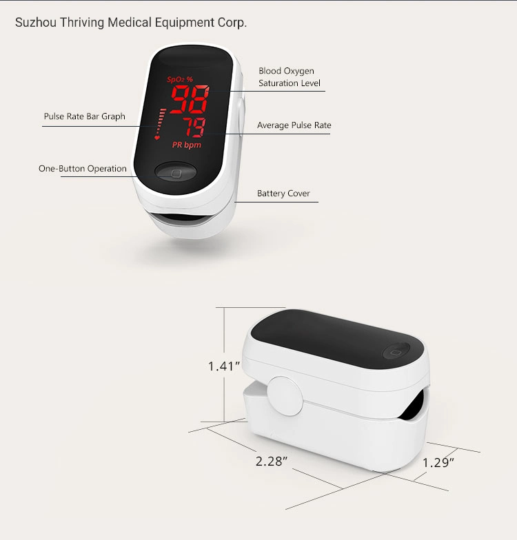 SpO2 Blut Sauerstoff Herzfrequenz Fingertipp Pulsoximeter Monitor (THR-PO1)