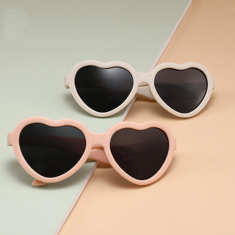 Kids Sun Glasses Newest Heart Shaped Polarized Fashion Baby Customized Logo Sunglasses 2023 Best Sell Products