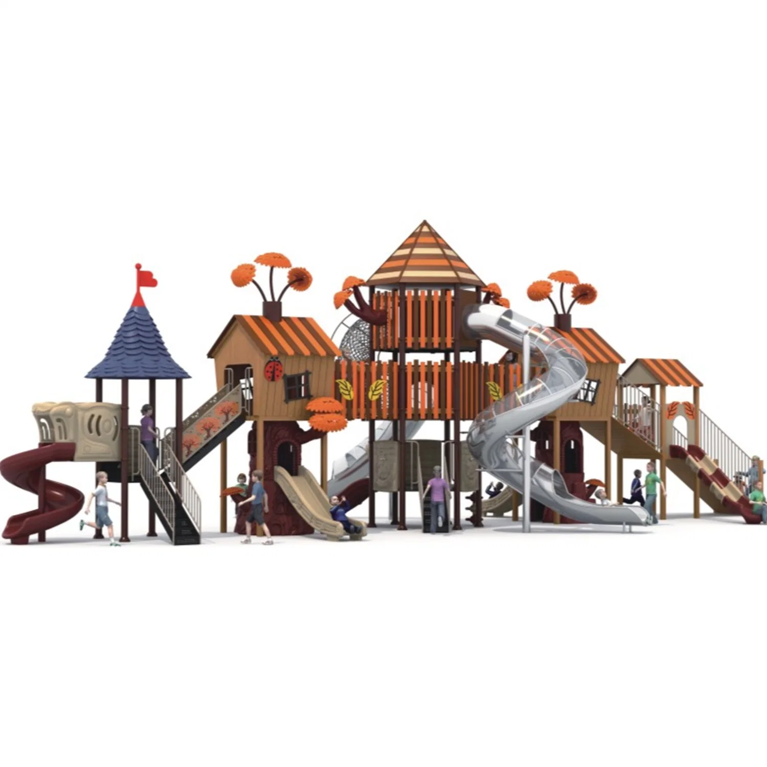 Custom Children Outdoor Playground Equipment Amusement Park Plastic Slide Price