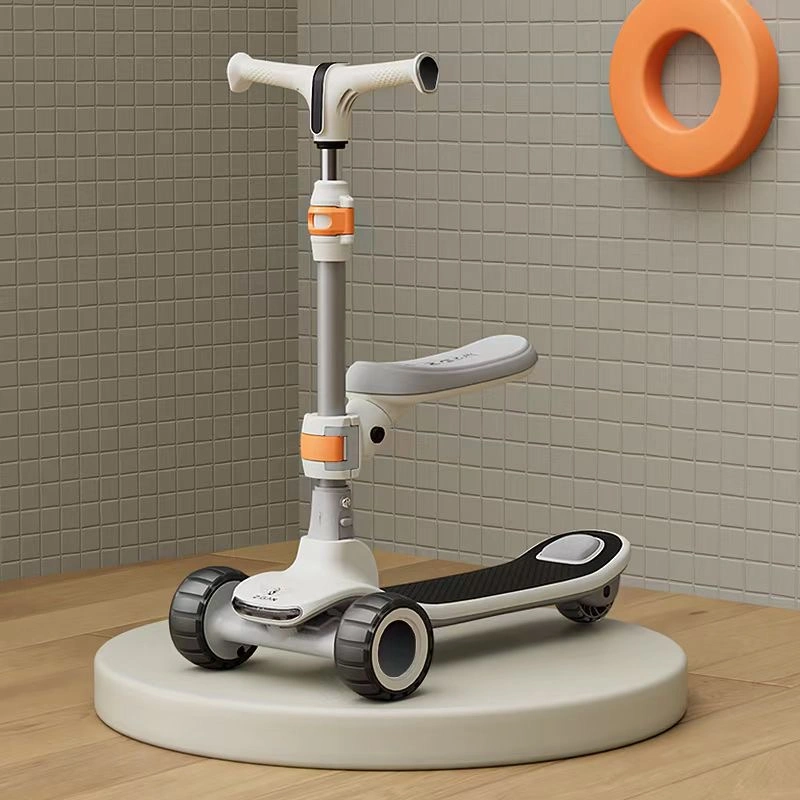 OEM de la fábrica de niños de 3 ruedas Mini Scooter con plegado Handbar Kick y Asiento blando, bluetooth