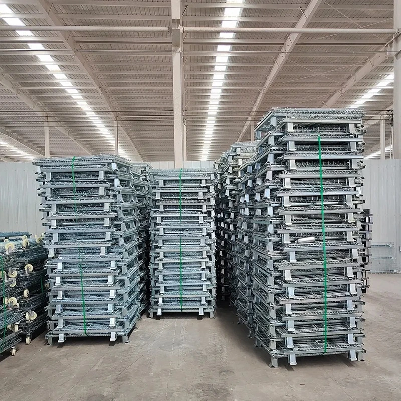 Hot Sale Warehouse Galvanized Folding Wire Mesh Storage Cage Container