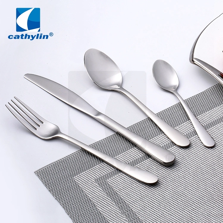 Classic Portable Silver Stainless Steel Camping Cutlery Set