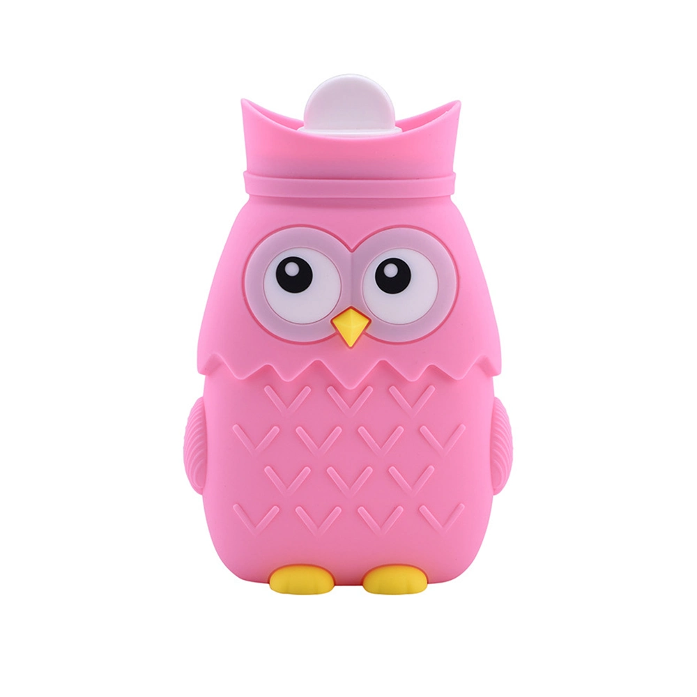 Owl Shape Hot Water Bottle, Silicone Hot Water Bottle Bag, Microwave Heating Environmental BPA Free Small Explosion-Proof Silicone Water Bottle