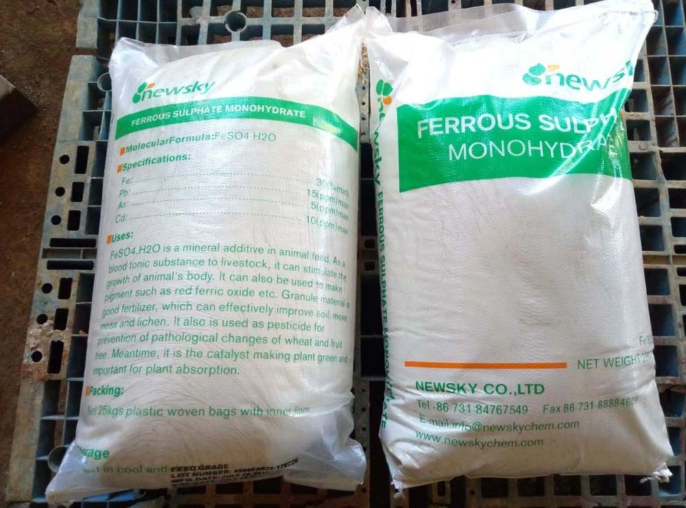 Sal de hierro de alta calidad buen fertilizante de sulfato ferroso monohidrato Aditivos alimentarios