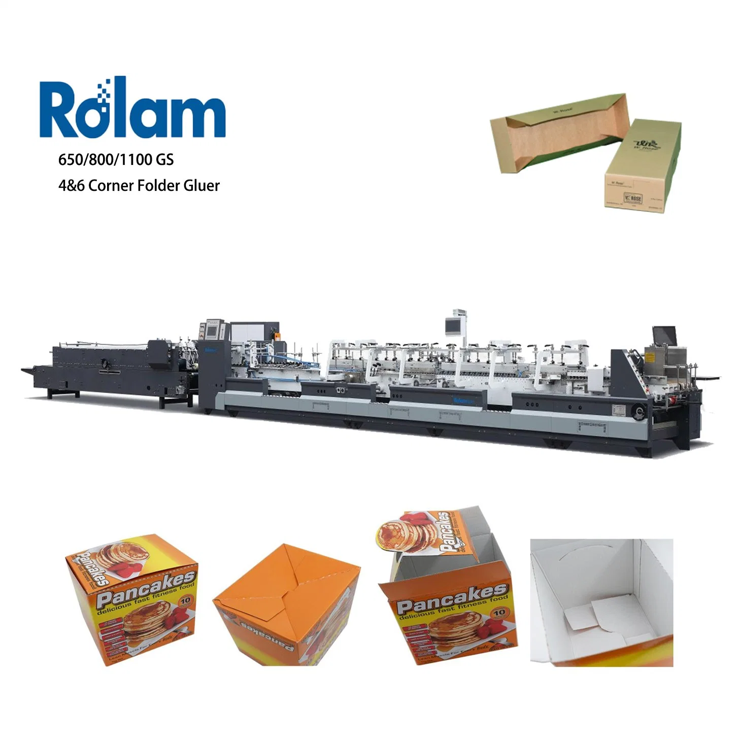High-Speed Folder Gluer Gluing Machine Automatic Paper Food Cake Pizza 4 6 Corners Box Bag Plate Lid Straw Cup Folder Gluer/ Pasting Forming Machine