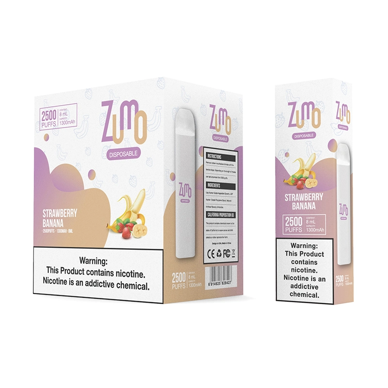 Populaire 12 arômes Pod jetable Vape 6 ml pré-rempli jus 2500 Puffs Vapor ecigarette