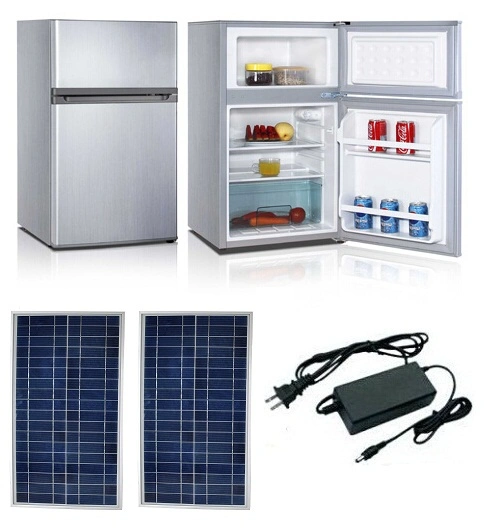 Home Double Door Top-Freezer DC 12V/24V Solar Fridge Refrigerator for Sale