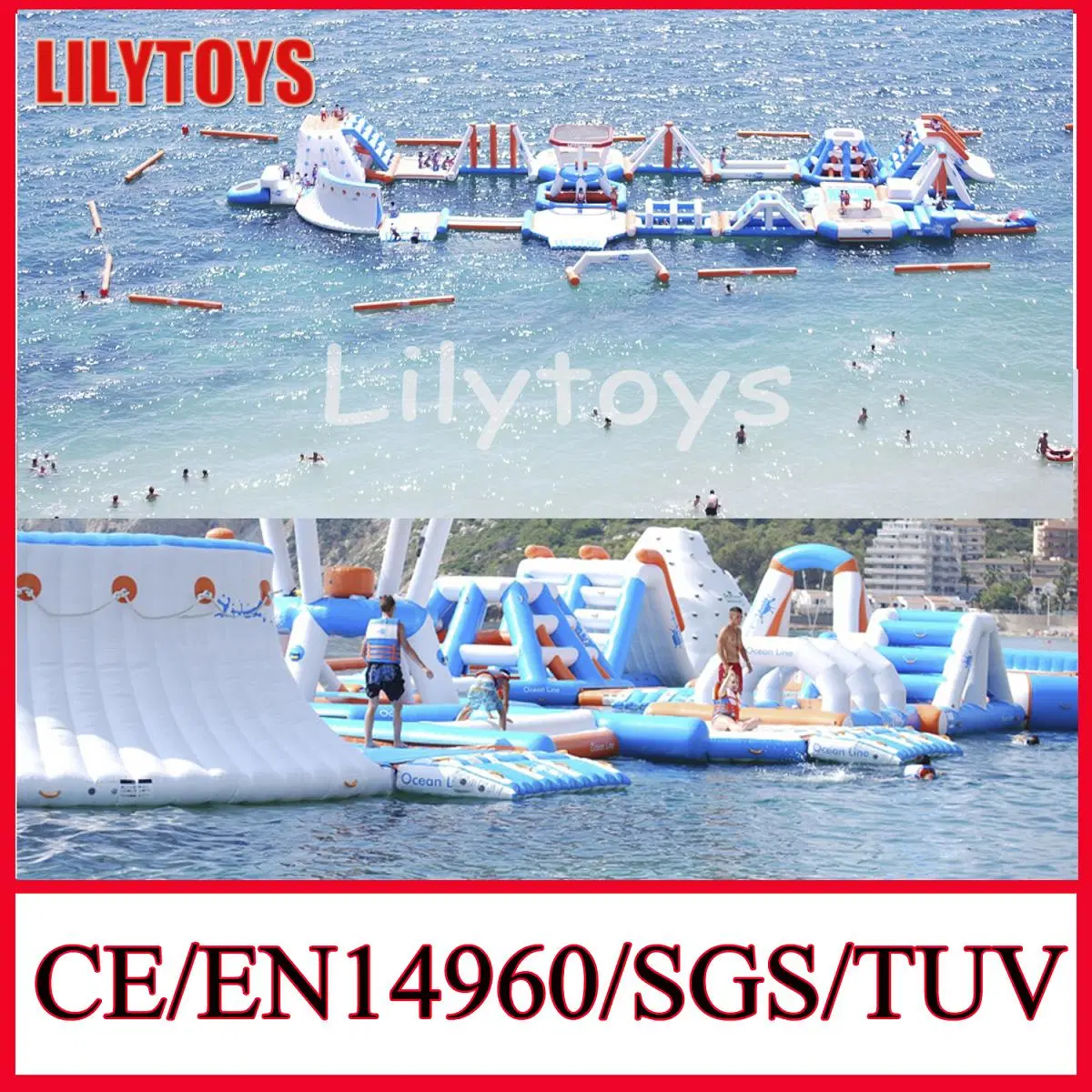 Attractive! Giant Inflatable Floating Water Slide Water Park Adult Sport Game for Sea (J-water park-04)