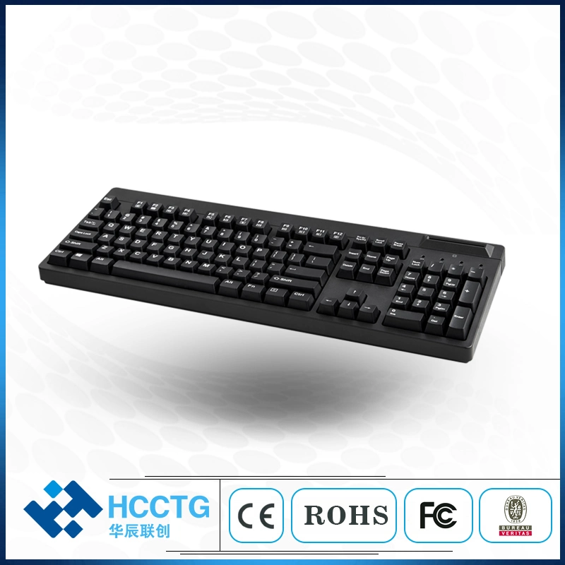 USB Multi-Functional 104 Keys Keyboard with Msr Magnetic Card Reader Track 1 2 3 and Contact IC Chip Card Reader Hcc150u