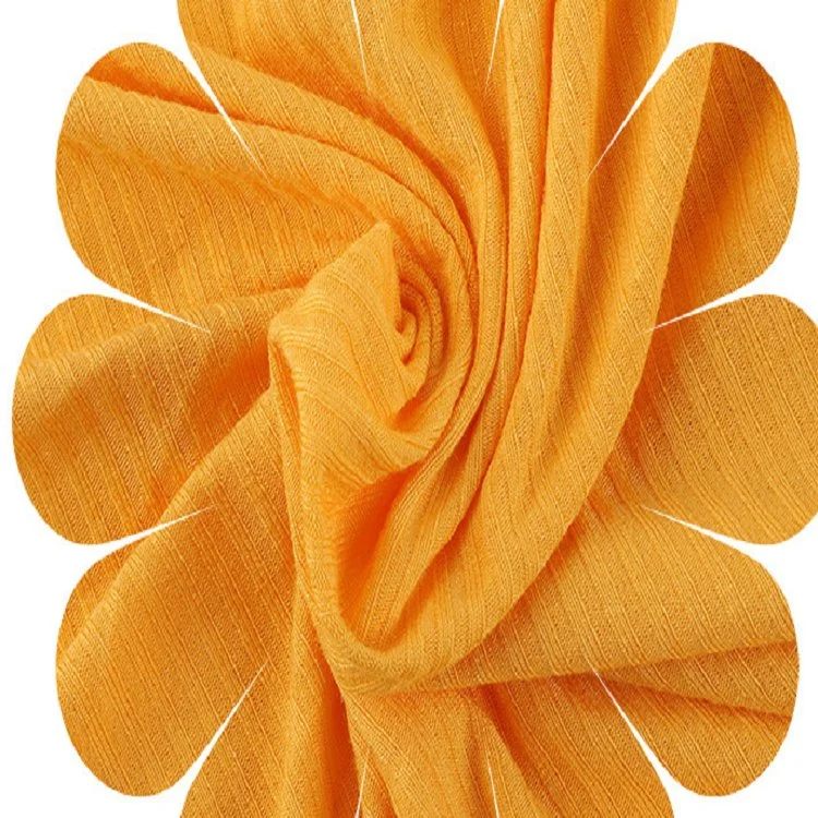 Super ODM Orange 100% Nylon Stretch 5X4 Rib Knit Fabric Used for Dress Sweater