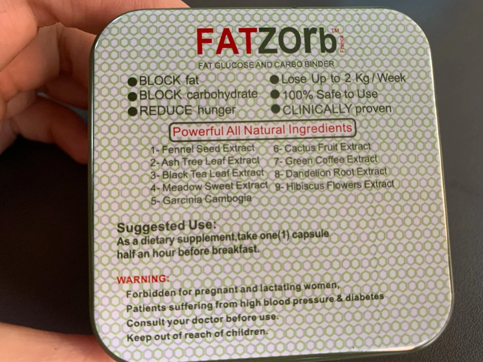 100% Natural Slimming Fatzorb Brand Capsule