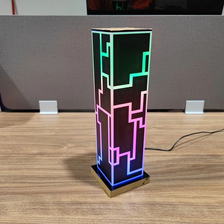 LED Mecha Colorful Gaming RGB Ambience Desktop Acrylic Cube Color Table Lamp Decorative Lamp