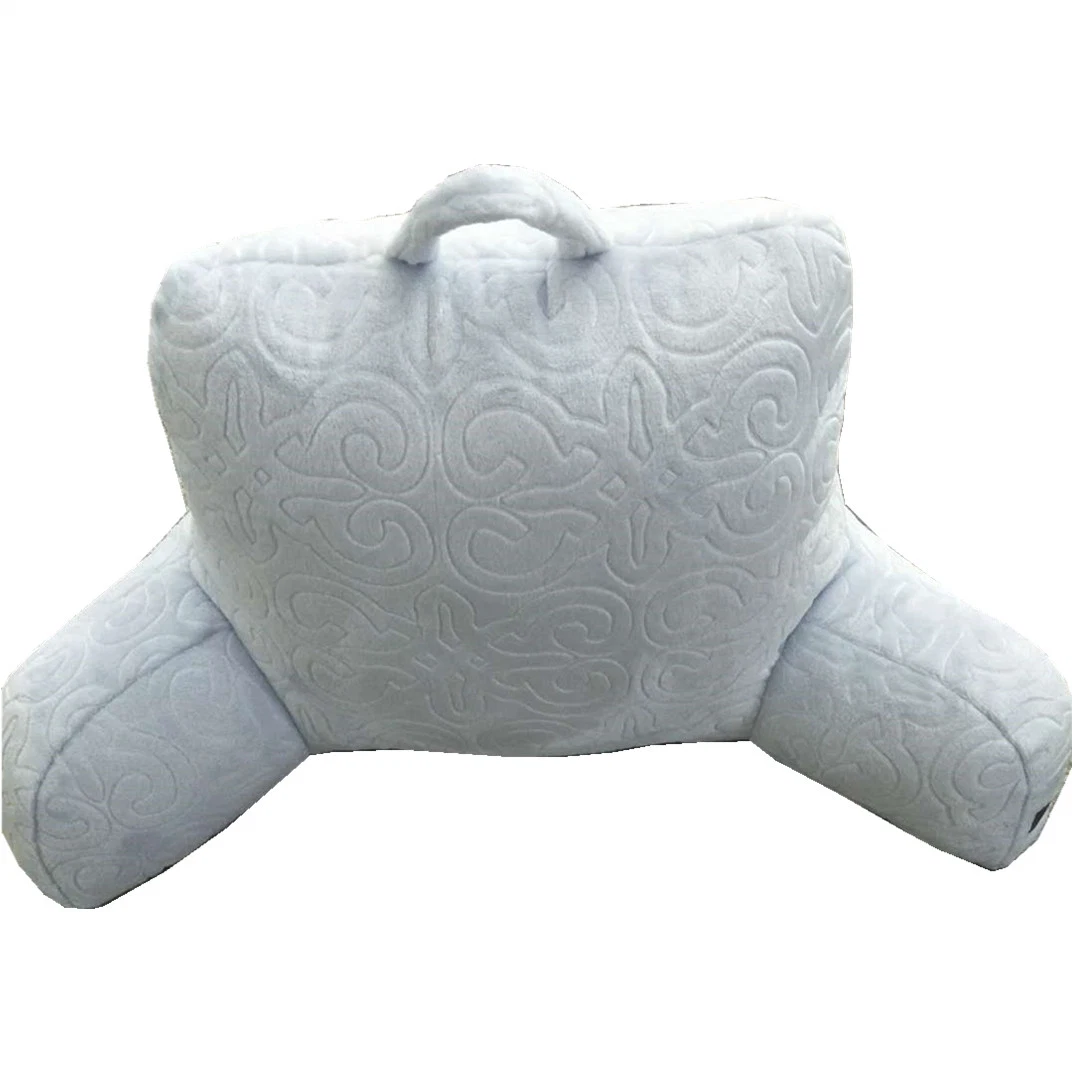 Manufacturer Supplier Fake Rabbit Fur Reading Pillow Bed Rest Polyester Pillow Cover