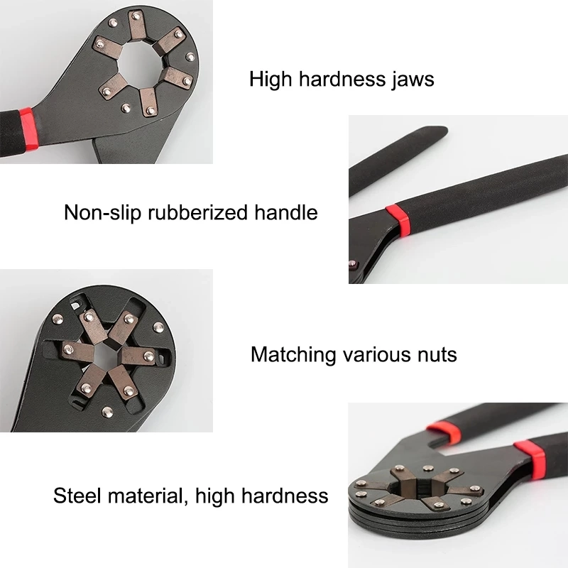 14 in 1 Torque Adjustable Spanner Tool Mini Wrench Open Car Repair Universal Multifunctional Wrench 1/2, 9/16, 5/8, 11/16, 3/4 in