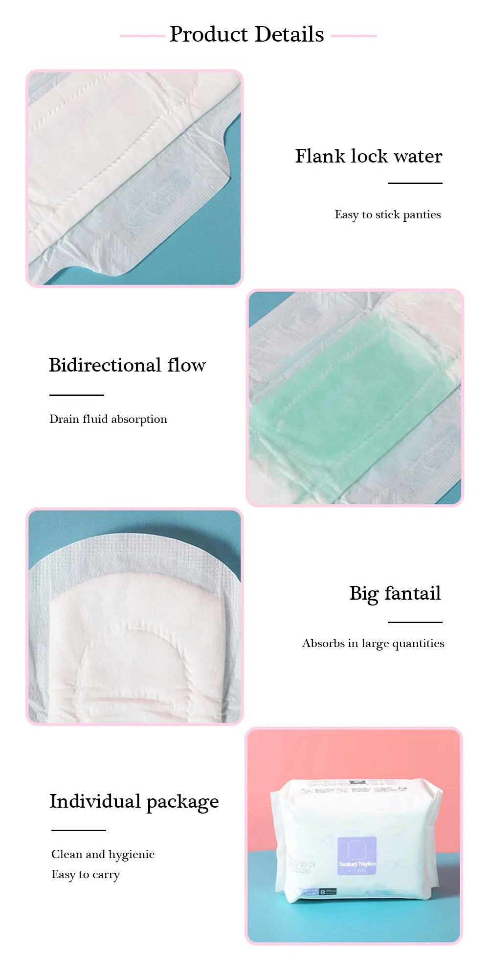 OEM/ODM Servilleta Sanitaria Brand Name Female Sanitary Pads Sanitary Napkin Women Manufacturer