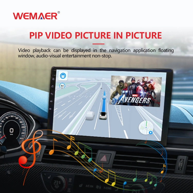 Wemaer 1 DIN Android10 IPS 360 Camera Car DVD Player لوحدة الرأس فيديو تشغيل تلقائي بواسطة الكارديو العام بحجم 9/10 بوصات