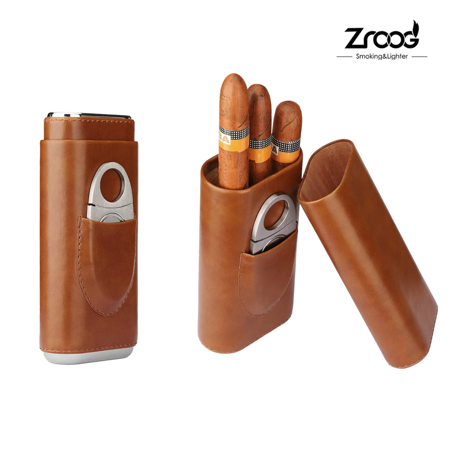 Lovisle Tech Luxury Genuine Leather Cigar Case Travel Bag Cigars Humidor Holder Case