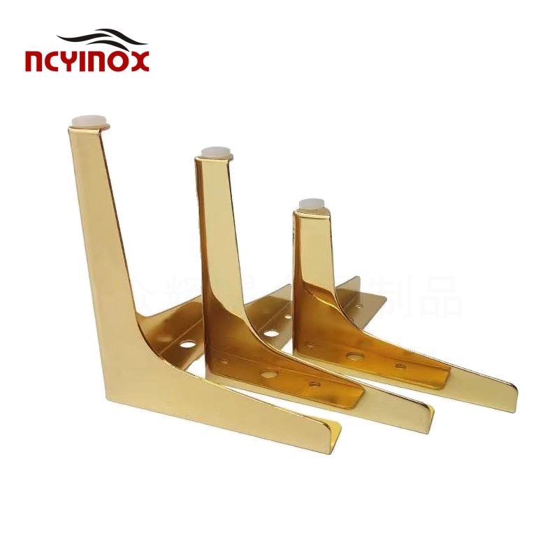 Customized Furniture Accessories Chrome Metal Sofa Legs Furniture Replacement Leg Golden Sofa Feet Heavy Duty Triangle Cabinet Feet