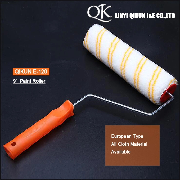 E-120 Hardware Decorate Paint Hand Tools Acrylic Polyester Mixed Yellow Double Strips 9" Paint Roller
