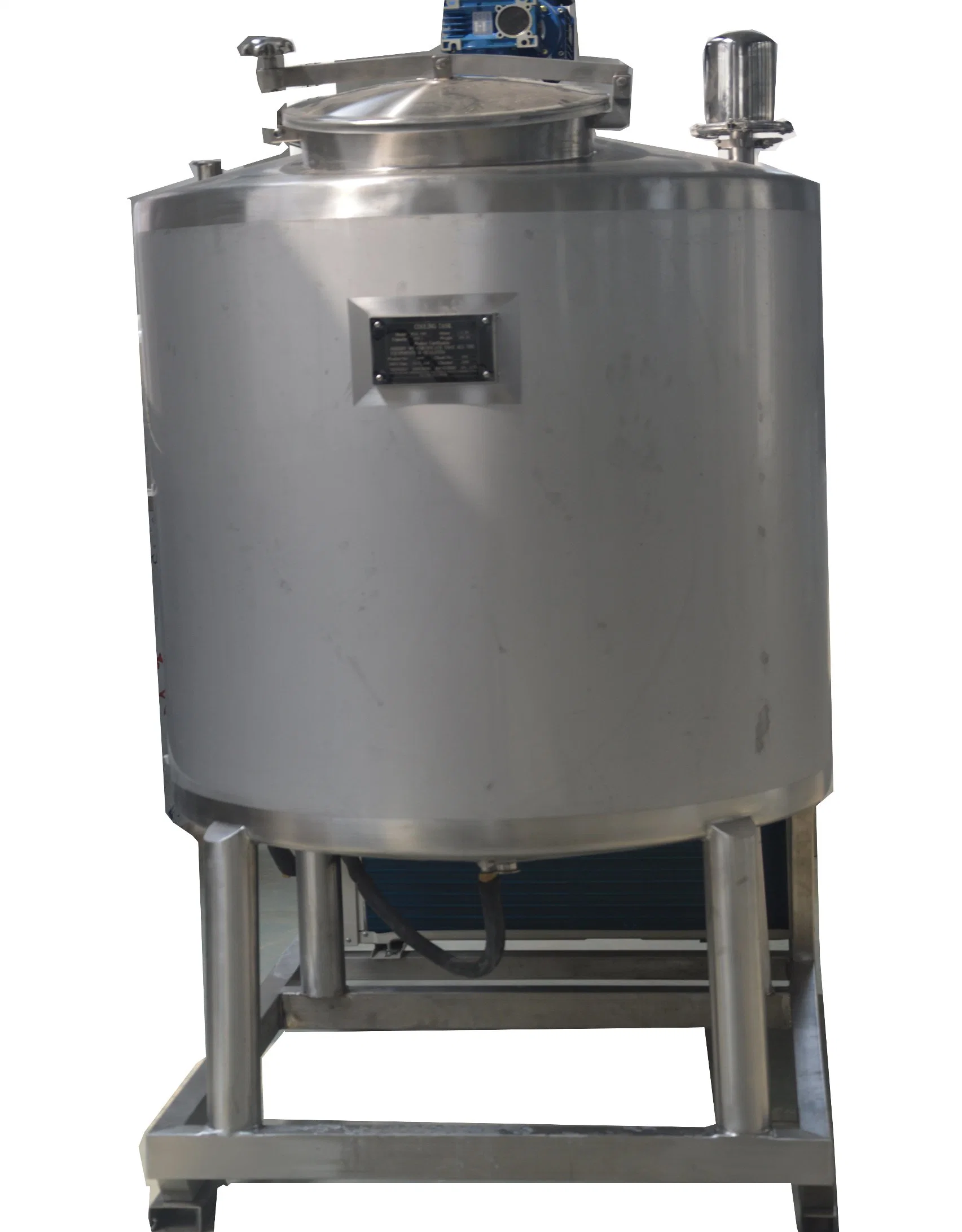 500L Stainless Steel Raw Milk Tank with Cooler System