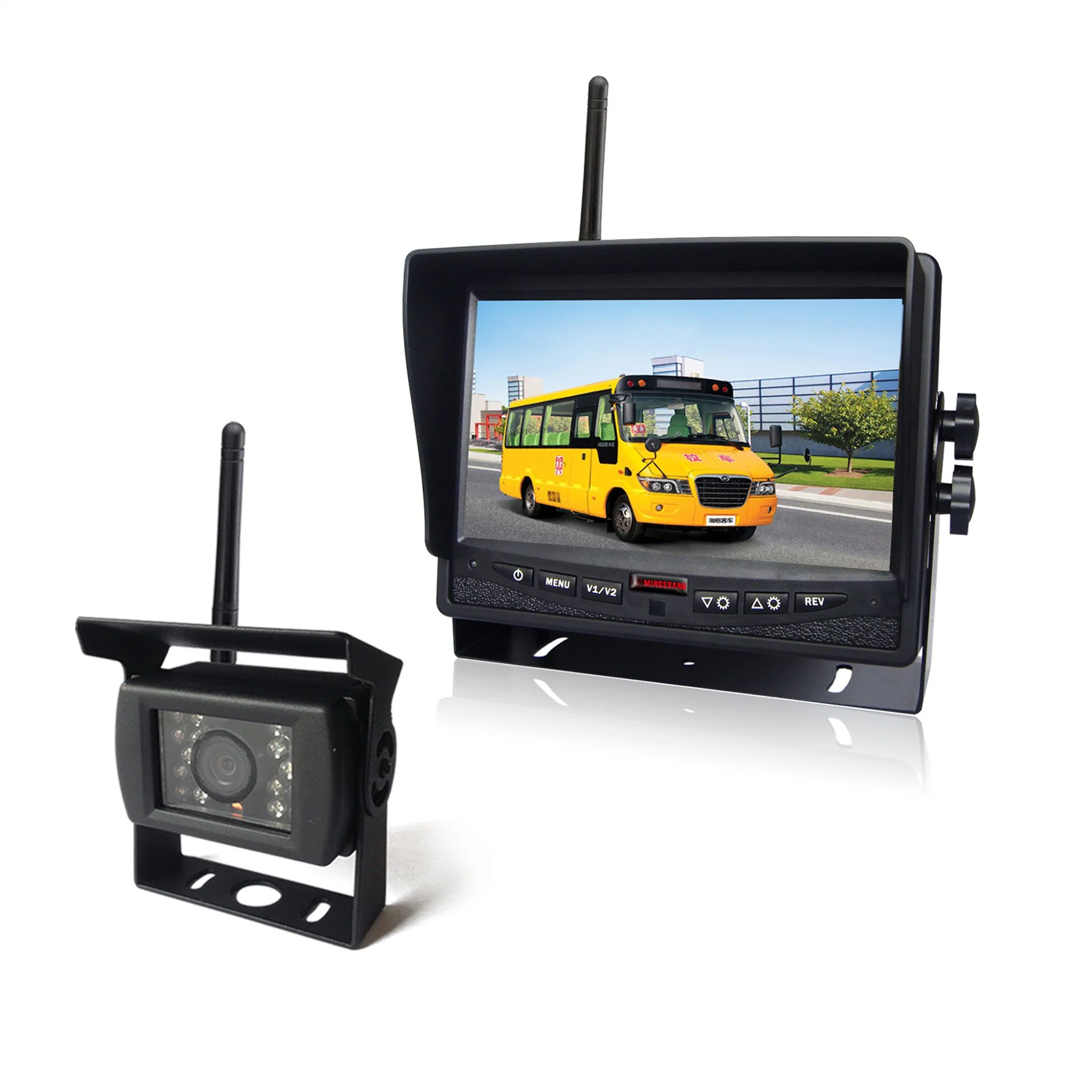 7-Inch Car Wireless Security System with IP69K Rear View Camera