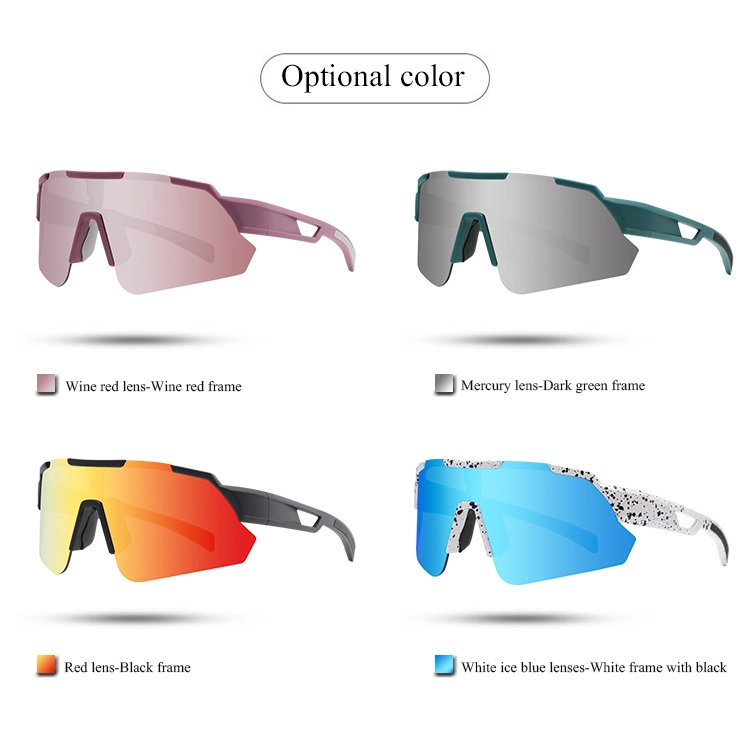 Nouveau design demi-cadre 100% protection UV miroir lentille Sport Lunettes