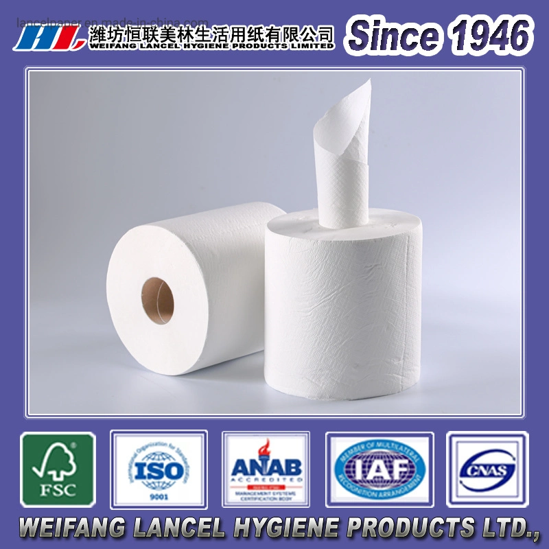 China de fábrica de papel toalla de papel de la pulpa de madera virgen/Ca rollo de toallas de papel