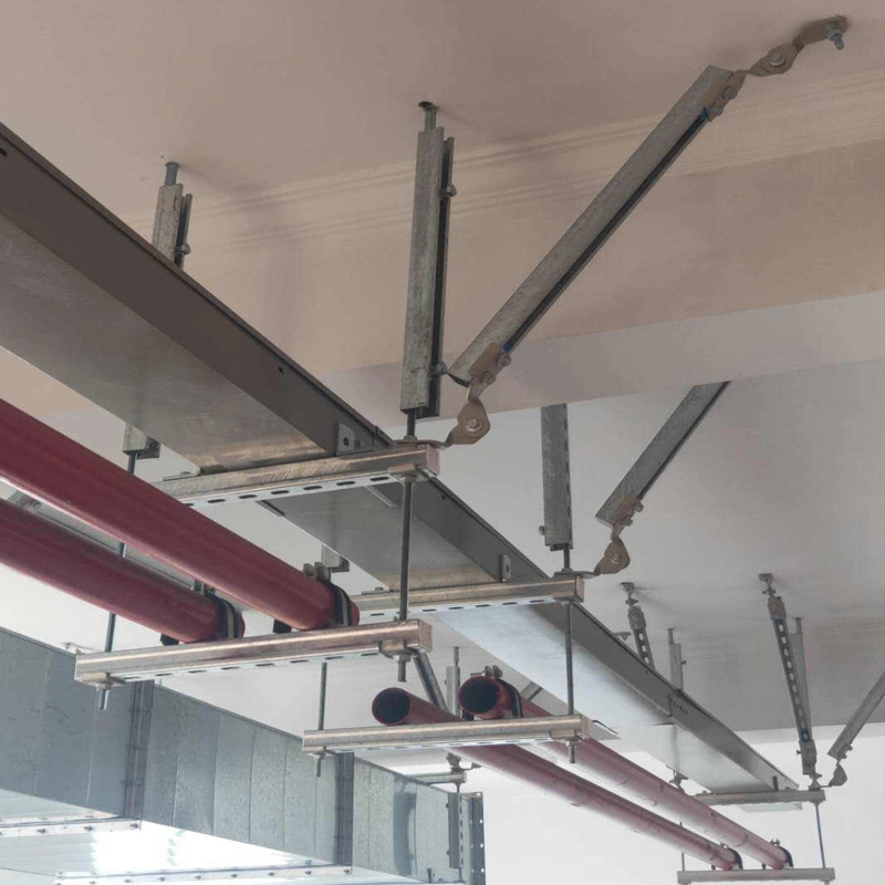 Seismic Bracket Seismic Pipe Corridor Fire Ventilation Cable Bridges C Section Steel Hangers Anti-Seismic Bracing
