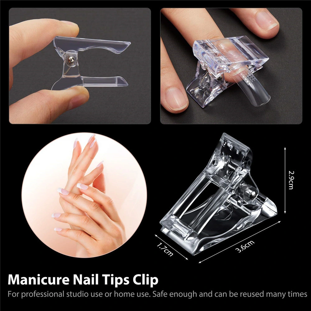 Nail Pusher Peeler fichier Clips de faux ongles Pen Brush moule Extension Kit Nail Gel Conseils