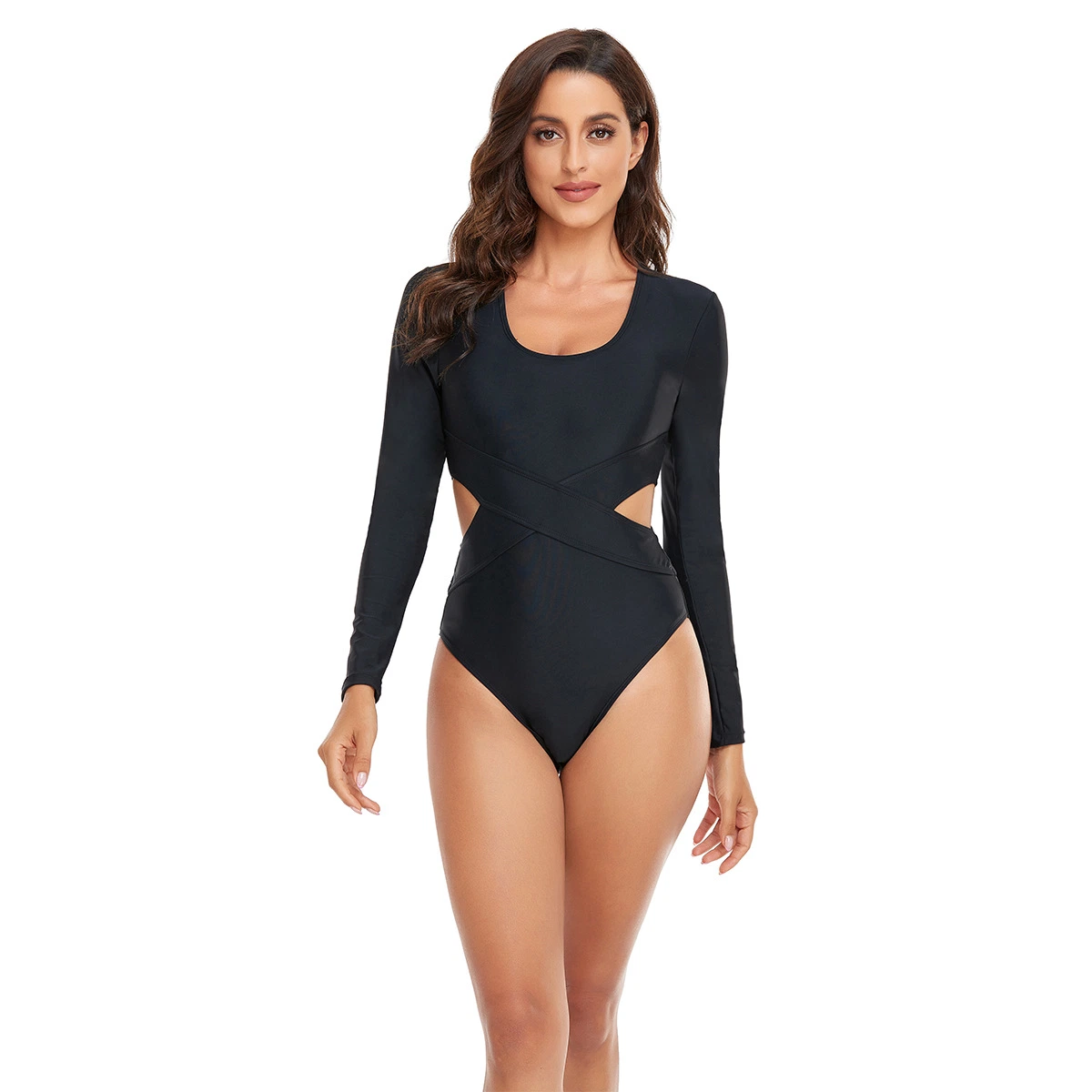 Maillot de bain à manches longues pour femmes avec protection UV Vêtements de bain une pièce