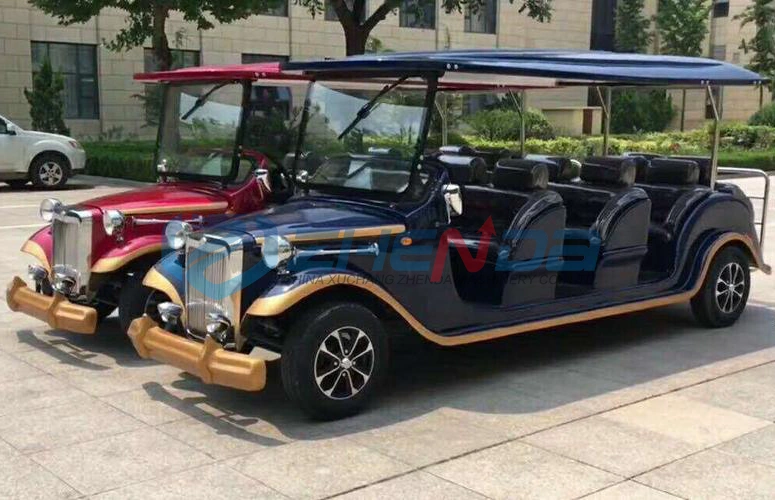 CE Approved Luxury 8 Seats Electric Classic Vintage Car with Tubeless Tires and Aluminum Rim Electric Resort Car